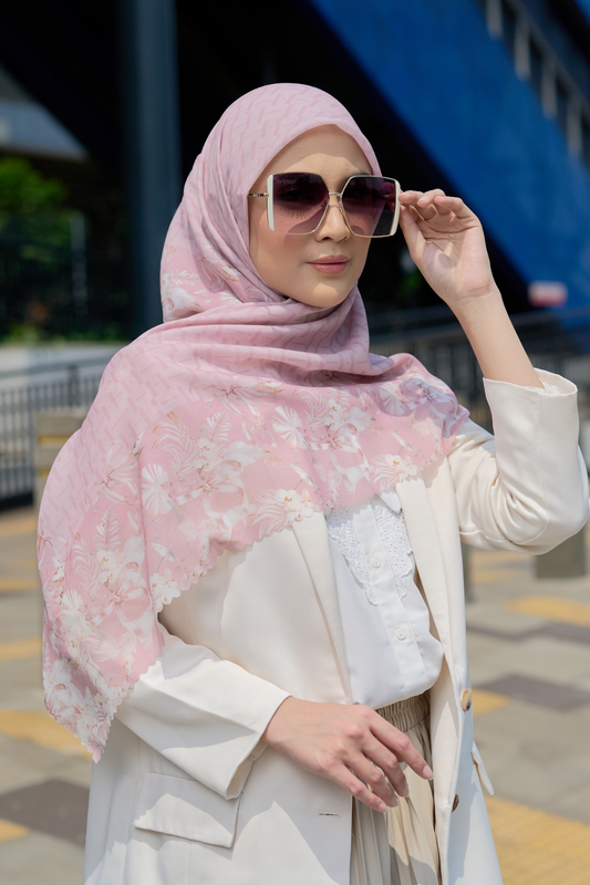 [ BUY 3 GET 1 FREE HIJAB ] Emily - Scarf Square Premium Polycotton | MONO ROSE - EM28.38