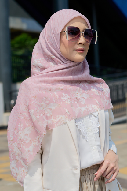 [ BUY 3 GET 1 FREE HIJAB ] Emily - Scarf Square Premium Polycotton | MONO ROSE - EM28.38
