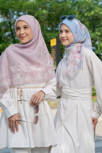 [ BUY 3 GET 1 FREE HIJAB ] Emily - Scarf Square Premium Polycotton | COQUETTE ARCTIC - EM28.39