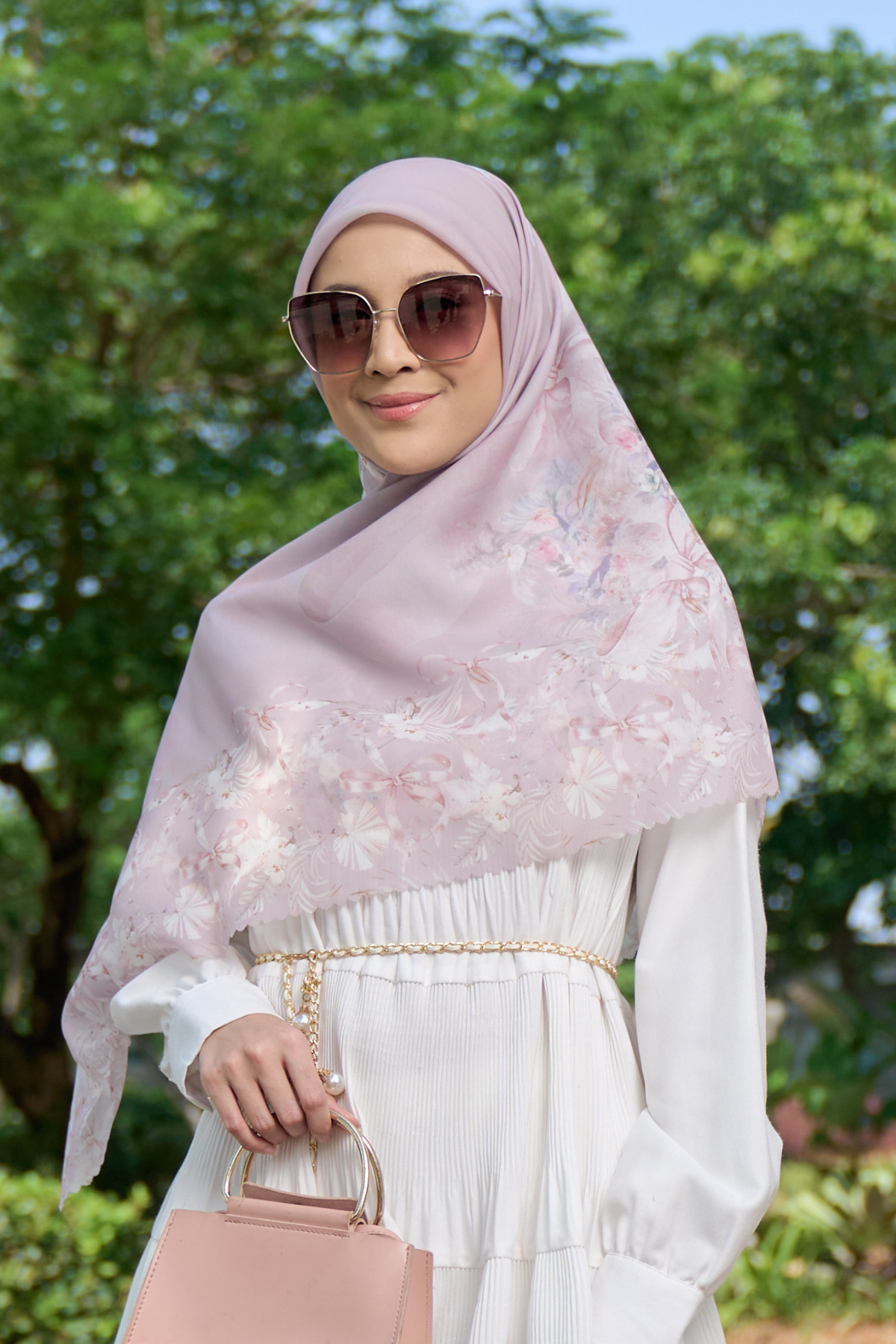 [ BUY 3 GET 1 FREE HIJAB ] Emily - Scarf Square Premium Polycotton | COQUETTE BLUSH - EM28.40