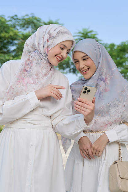 [ BUY 3 GET 1 FREE HIJAB ] Emily - Scarf Square Premium Polycotton | COQUETTE CRYSTAL - EM28.41