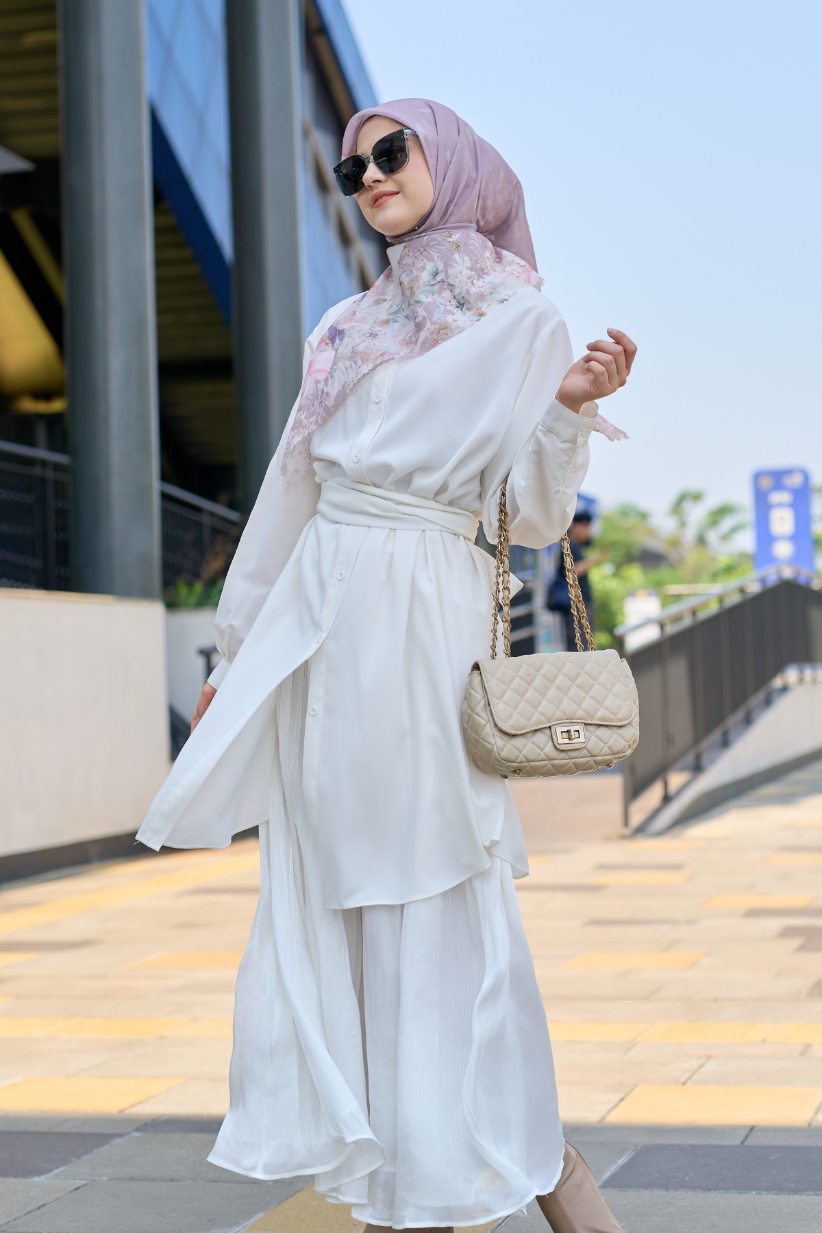 [ BUY 3 GET 1 FREE HIJAB ] Emily - Scarf Square Premium Polycotton | COQUETTE PETAL - EM28.43