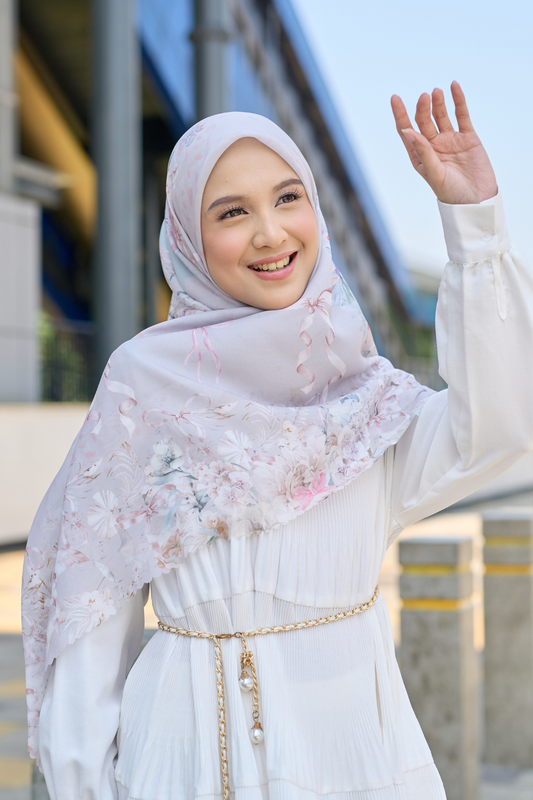 [ BUY 3 GET 1 FREE HIJAB ] Emily - Scarf Square Premium Polycotton | COQUETTE SAND - EM28.44