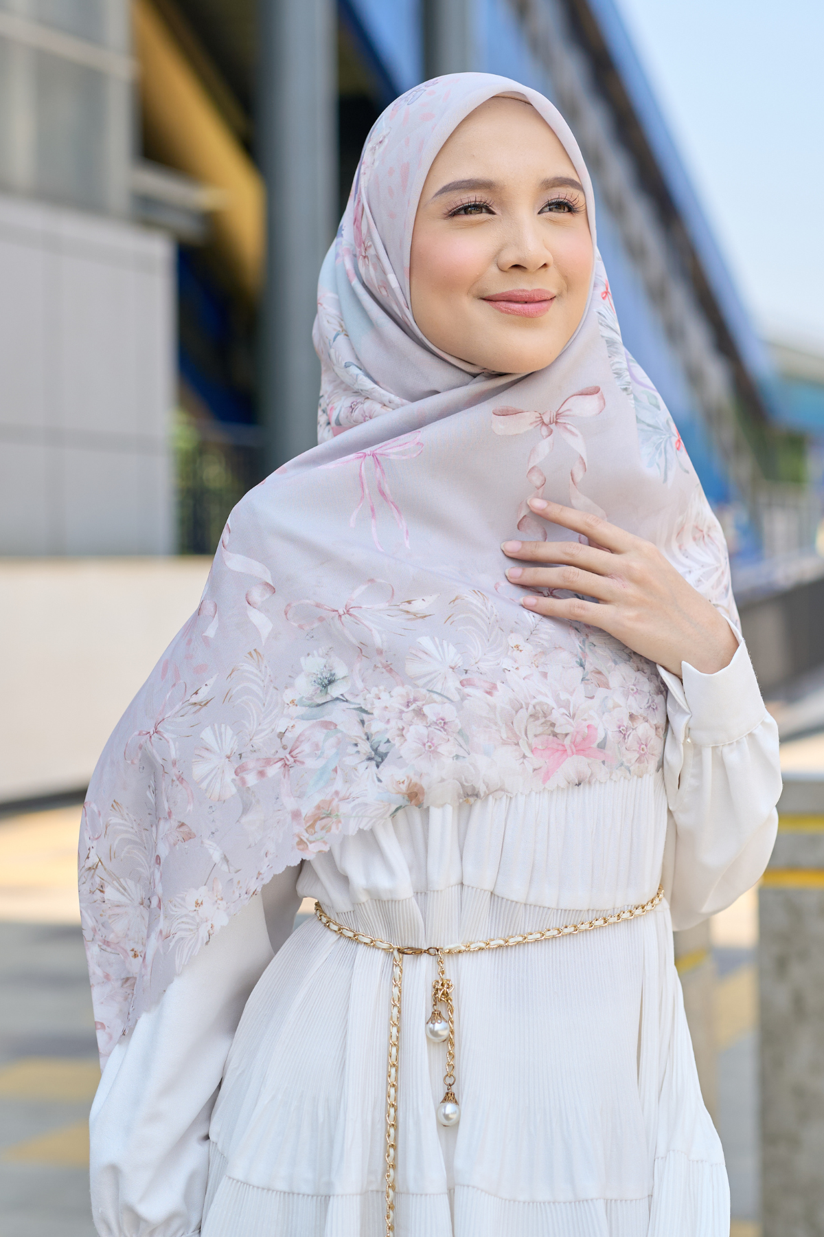 [ BUY 3 GET 1 FREE HIJAB ] Emily - Scarf Square Premium Polycotton | COQUETTE SAND - EM28.44