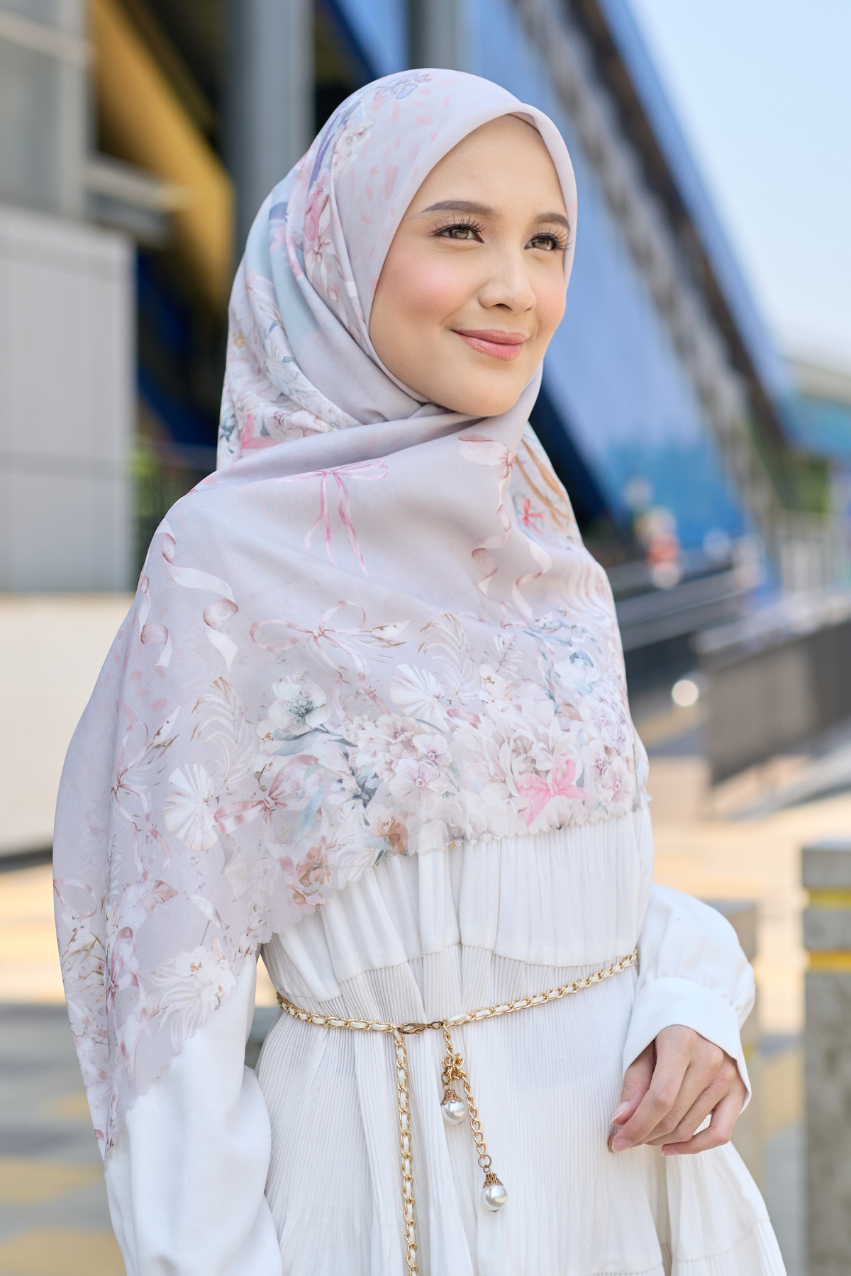 [ BUY 3 GET 1 FREE HIJAB ] Emily - Scarf Square Premium Polycotton | COQUETTE SAND - EM28.44