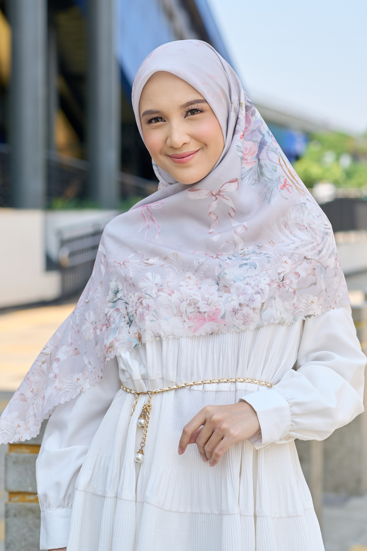 [ BUY 3 GET 1 FREE HIJAB ] Emily - Scarf Square Premium Polycotton | COQUETTE SAND - EM28.44