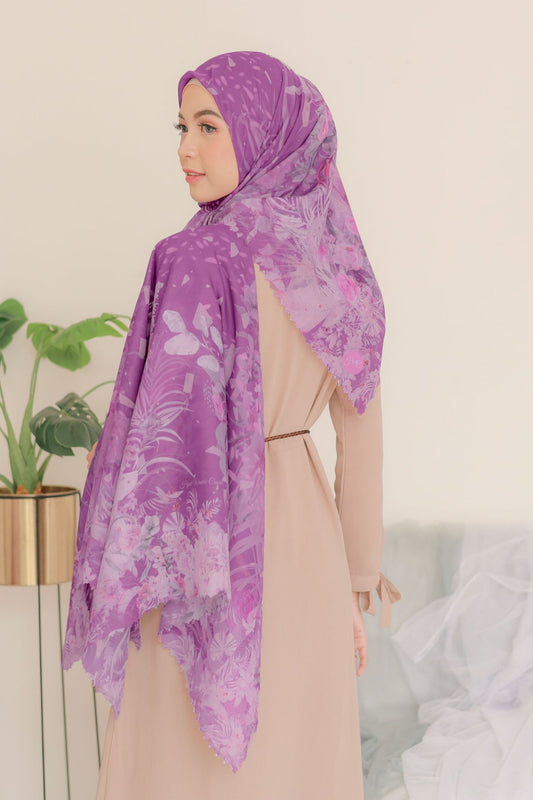 [ BUY 3 GET 1 FREE HIJAB ] Emily - Scarf Square Premium Polycotton | Magic Purple - EM28.49