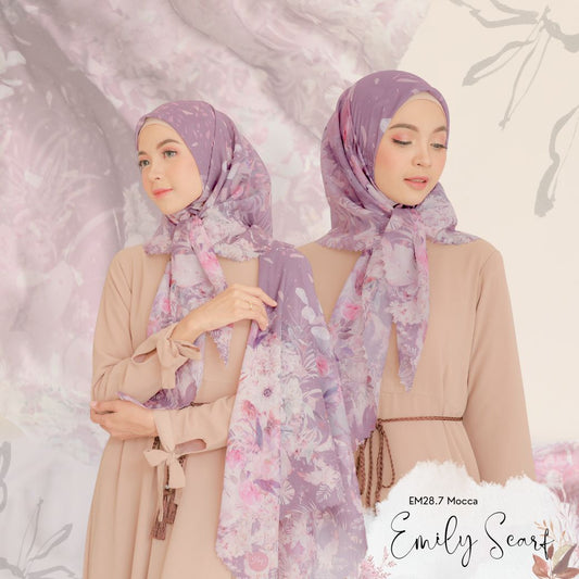 [ BUY 3 GET 1 FREE HIJAB ] Emily - Scarf Square Premium Polycotton | Mocca - EM28.7