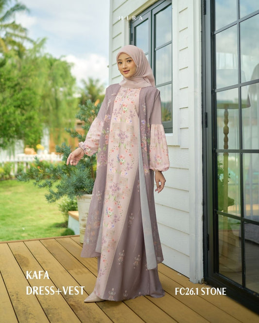 Kafa Dress & Vest - Stone