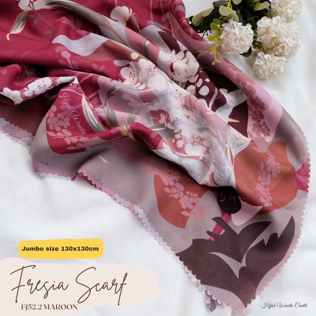 Fresia Scarf JUMBO - FJ52.2 Maroon