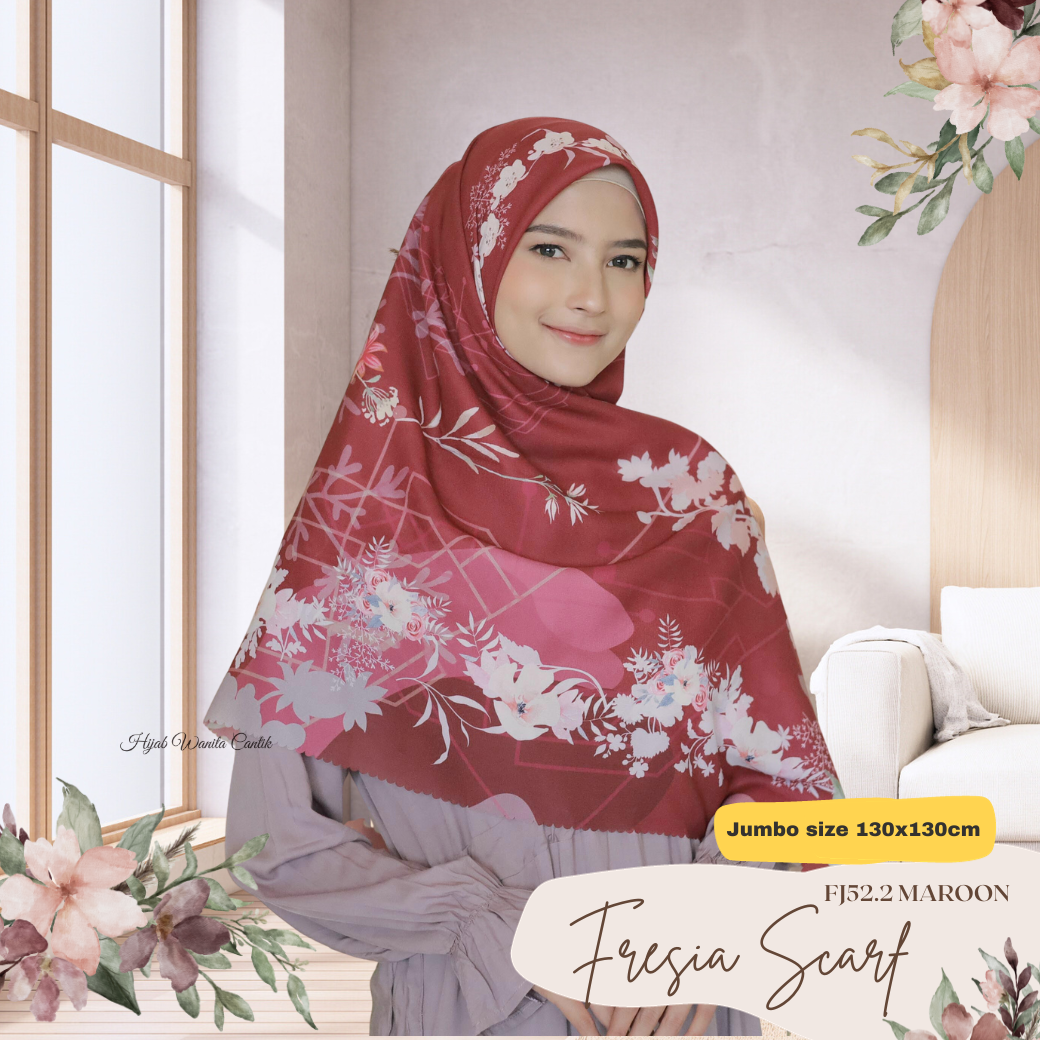 Fresia Scarf JUMBO - FJ52.2 Maroon