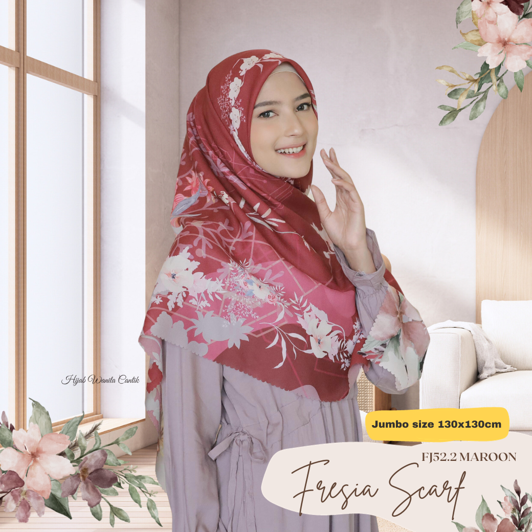 Fresia Scarf JUMBO - FJ52.2 Maroon