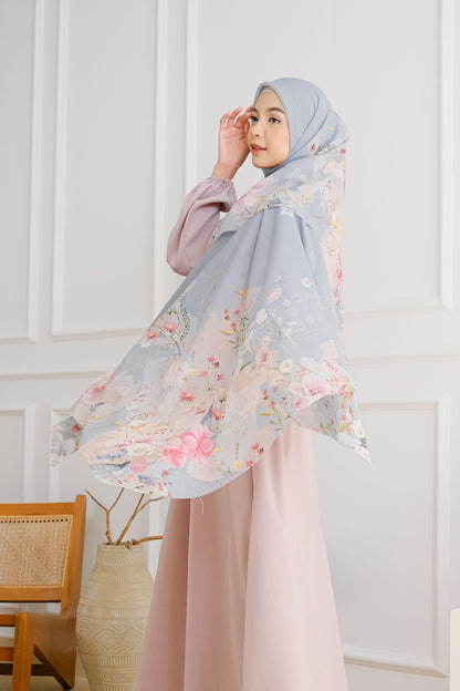 [ BUY 3 GET 1 FREE HIJAB ] Florence - Scarf Square British Voal - Clean Grey - FL24.11