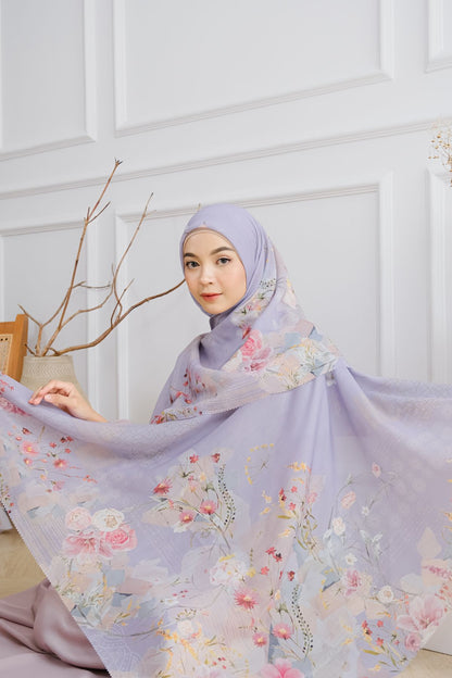 [ BUY 3 GET 1 FREE HIJAB ] Florence - Scarf Square British Voal - Violet Purple - FL24.12