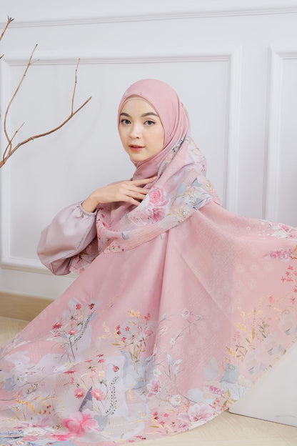 [ BUY 3 GET 1 FREE HIJAB ] Florence - Scarf Square British Voal - Summer Pink - FL24.7
