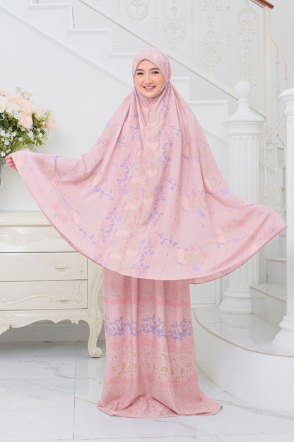 Mukena Flora - Mukena Cotton Fine| Cotton Daily Prayer Set | Peach - FM03.5