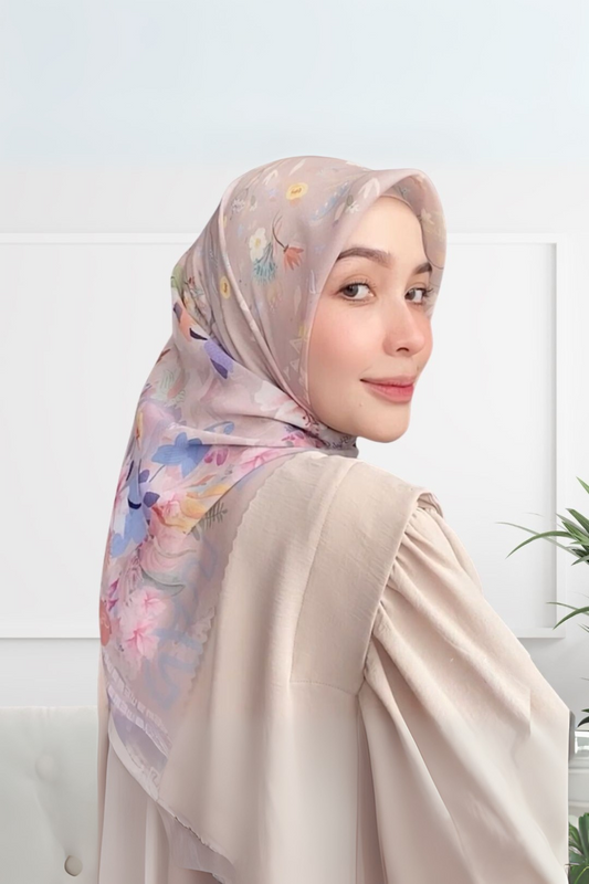 Hibi - Scarf Square Premium Polycotton - Moccarina - SH94.10