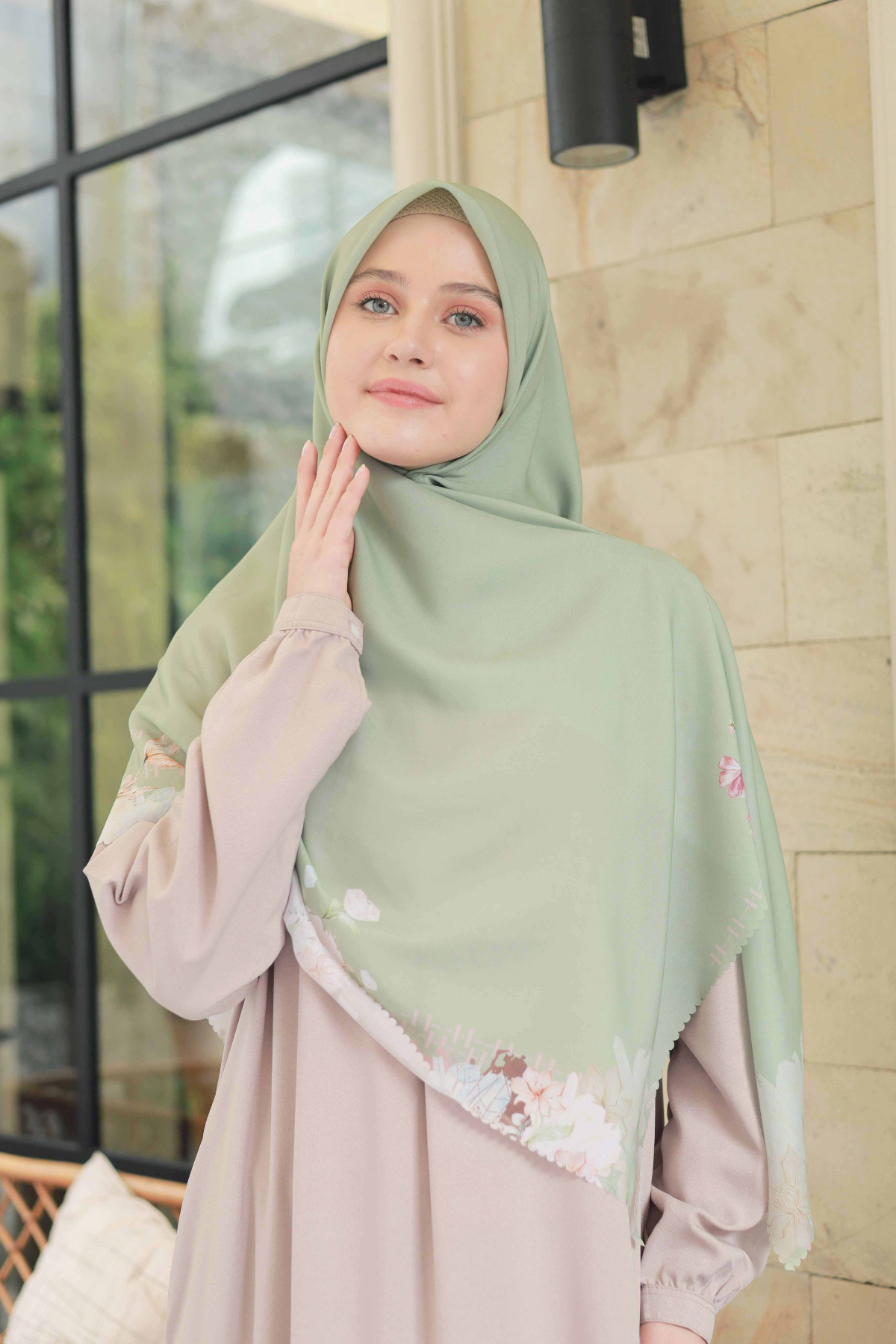 Diamond - Scarf Square Premium Polycotton XL | Greeny - JN07.4