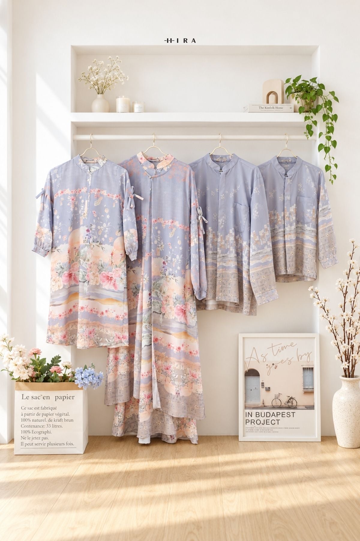 AHSANA Family Set — Grey | HIRA Raya 2027