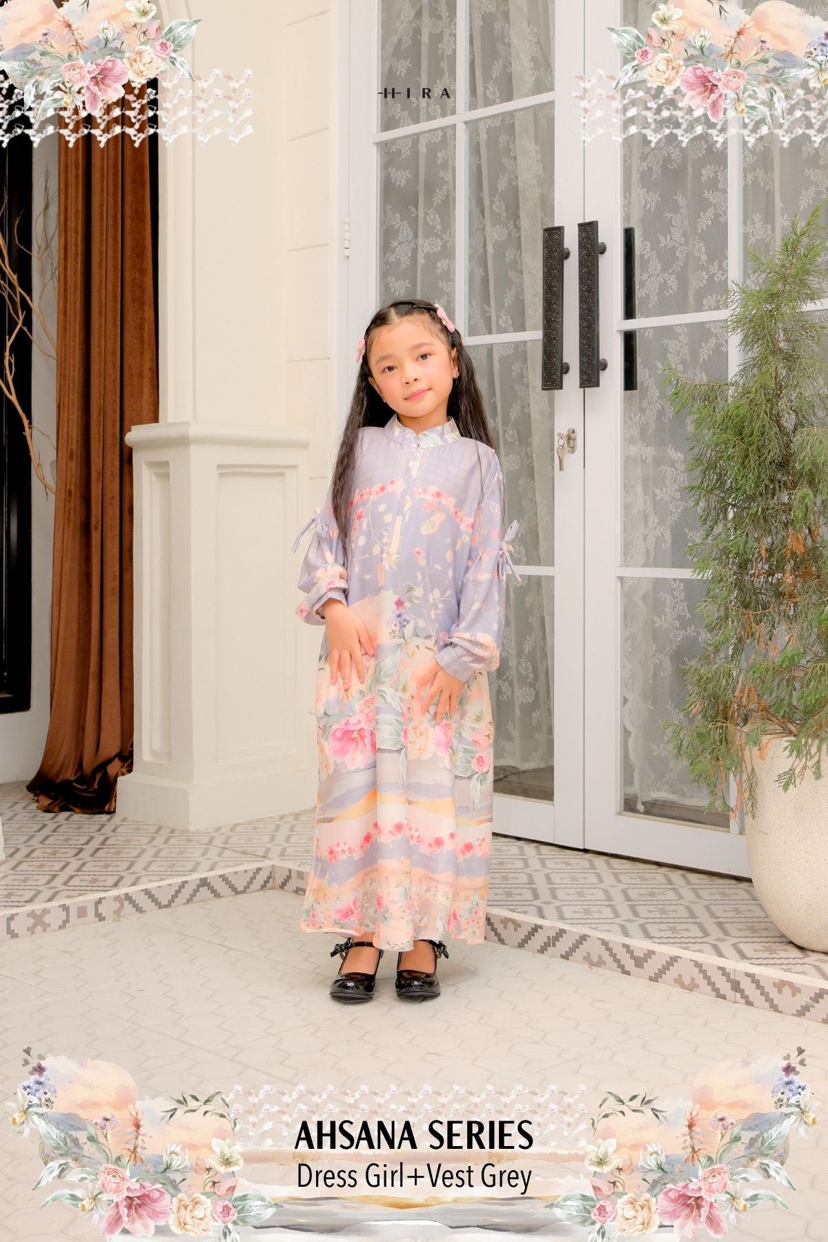 AHSANA Family Set — Grey | HIRA Raya 2027