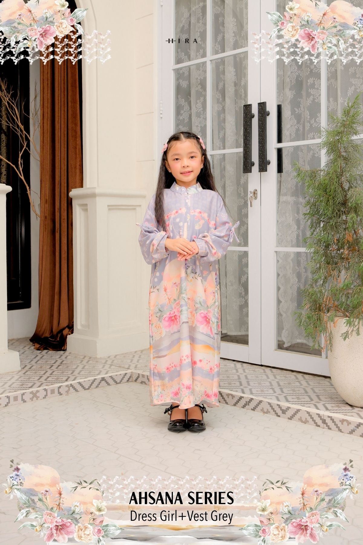 AHSANA Family Set — Grey | HIRA Raya 2027