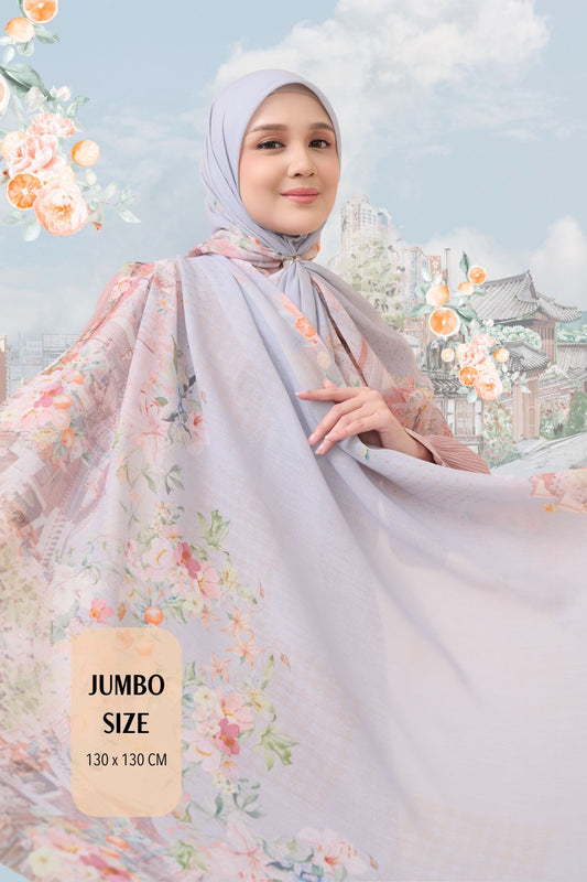 [ BUY 3 GET 1 FREE HIJAB ] Tangerine Scarf Jumbo - TJ16.12 Grey