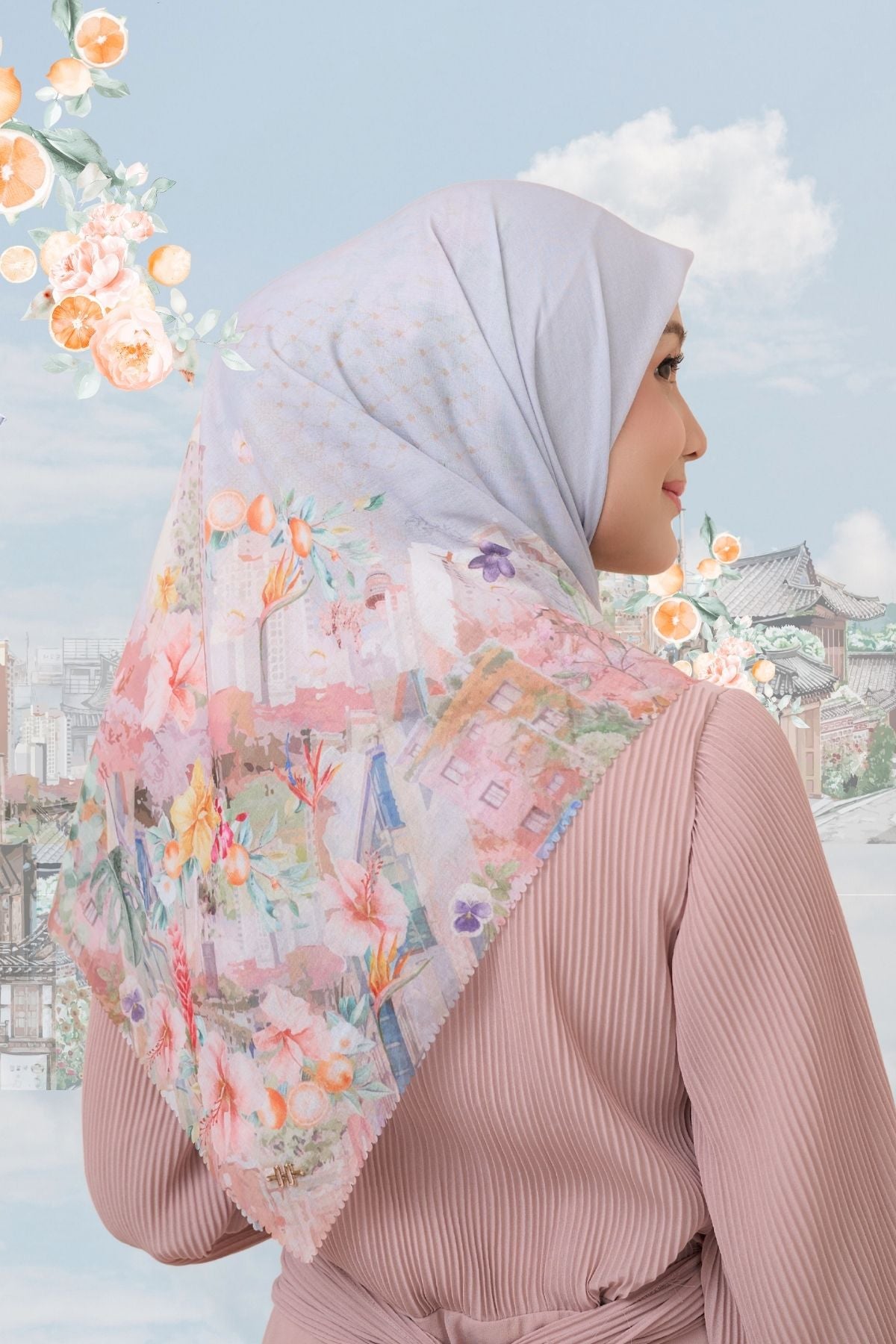 [ BUY 3 GET 1 FREE HIJAB ] Tangerine Scarf - ST16.12 TV16.12 TJ16.12 Grey
