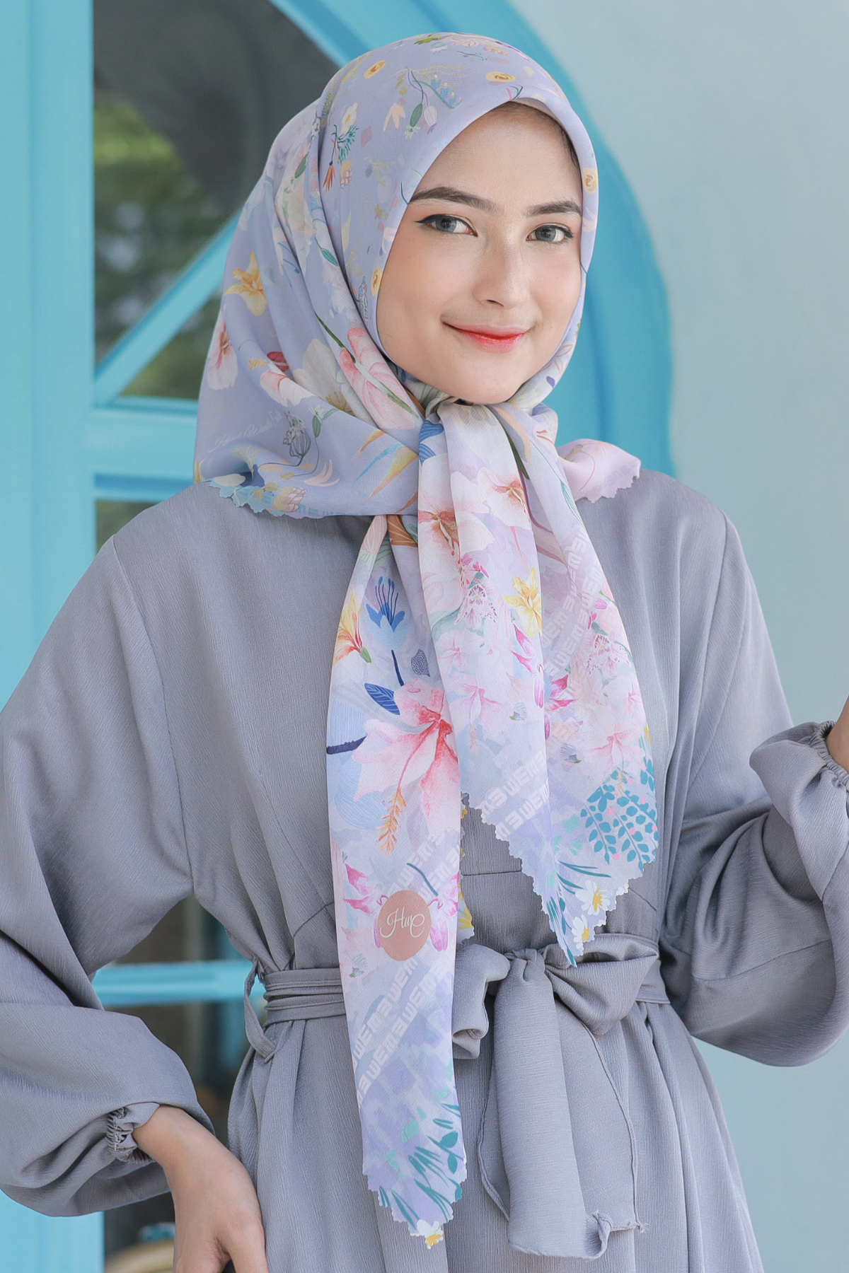 Hibi - Scarf Square Premium Polycotton XL - Lilac - HG94.6