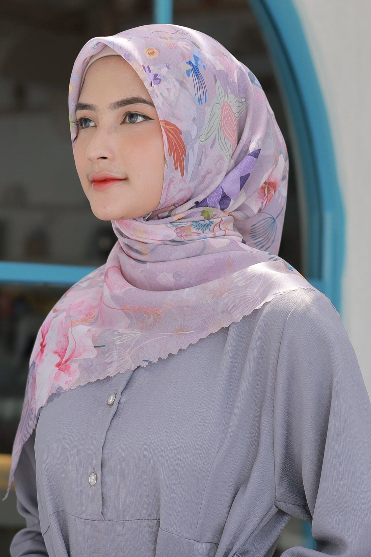 Hibi - Scarf Square Premium Polycotton XL - Lavender Pink - HG94.7