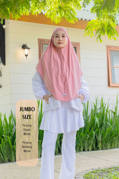 Instan Jennie Sporty Hijab JUMBO - HLJ1.4 Mauvelous Pink
