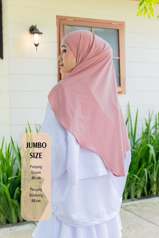 Instan Jennie Sporty Hijab JUMBO - HLJ1.5 Bridal Rose