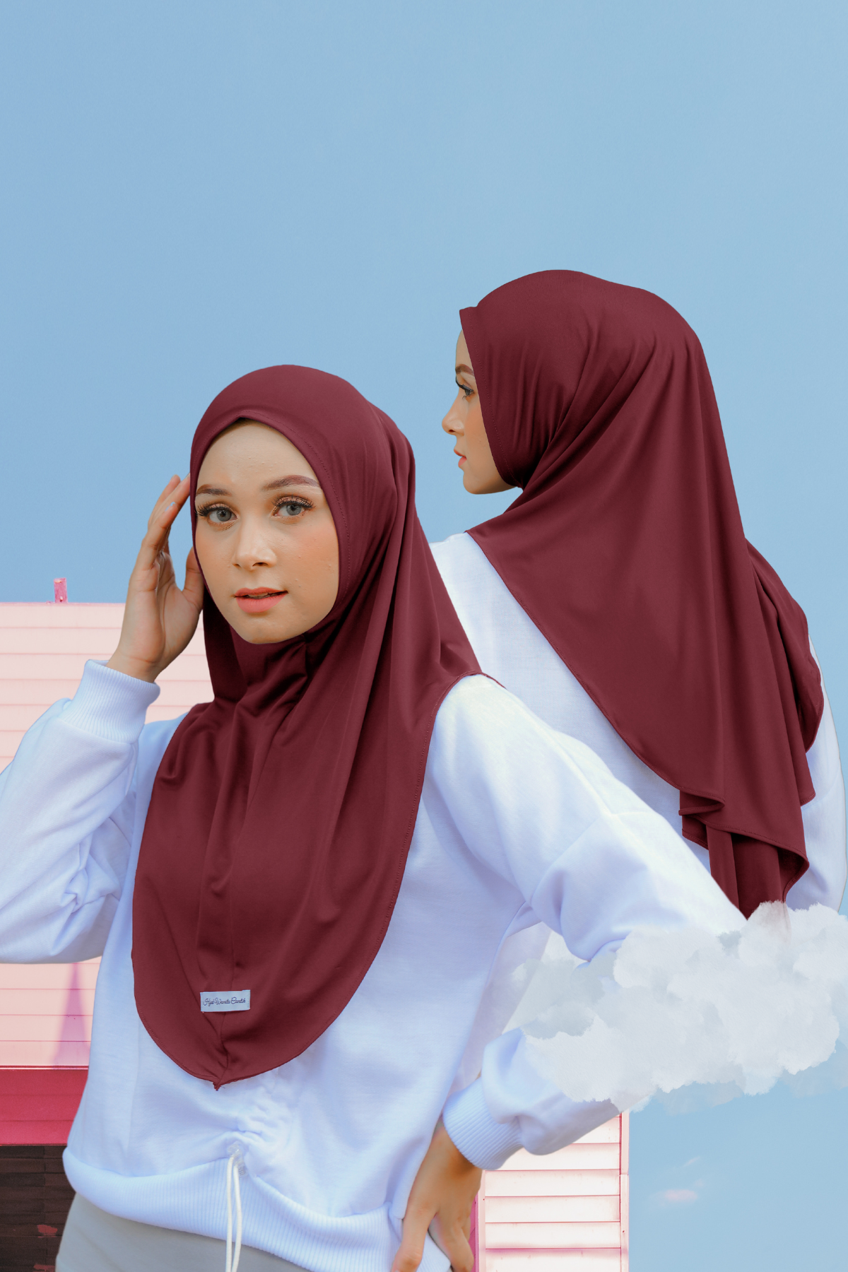 Instan Jennie Sporty Hijab - HLS1.13 Maroon