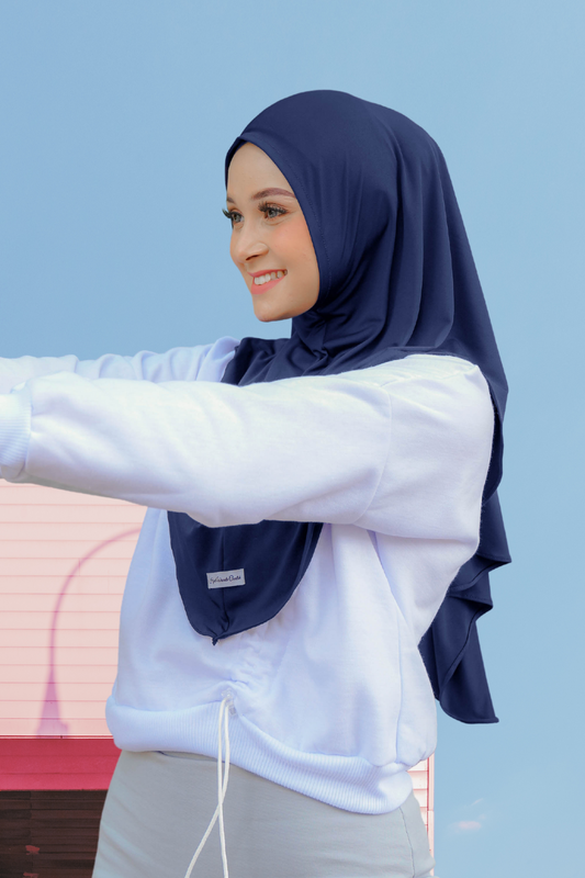 Instan Jennie Sporty Hijab - HLS1.2 Navy