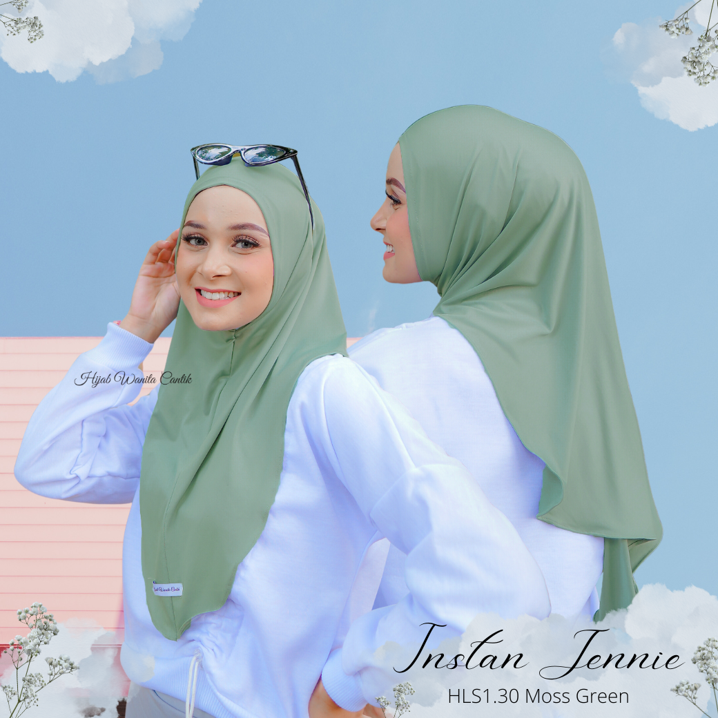 Instan Jennie Sporty Hijab - HLS1.30 Moss Green