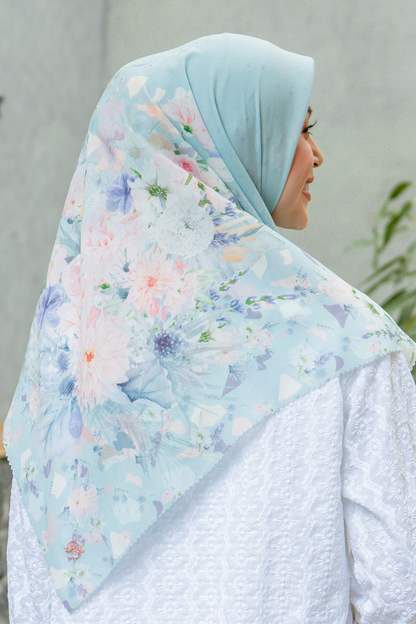 Dahlia - Scarf Square British Voal | Ice Grey - LIA7.15