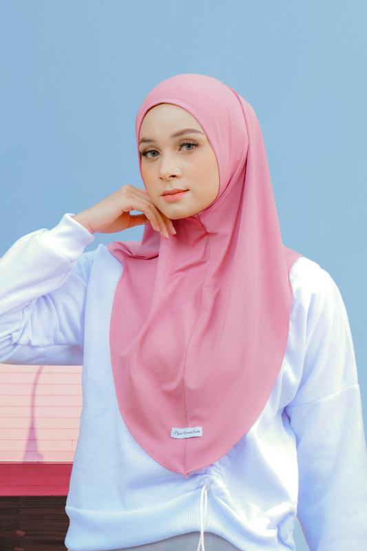 Instan Jennie Sporty Hijab - HLS1.8 Light Guava