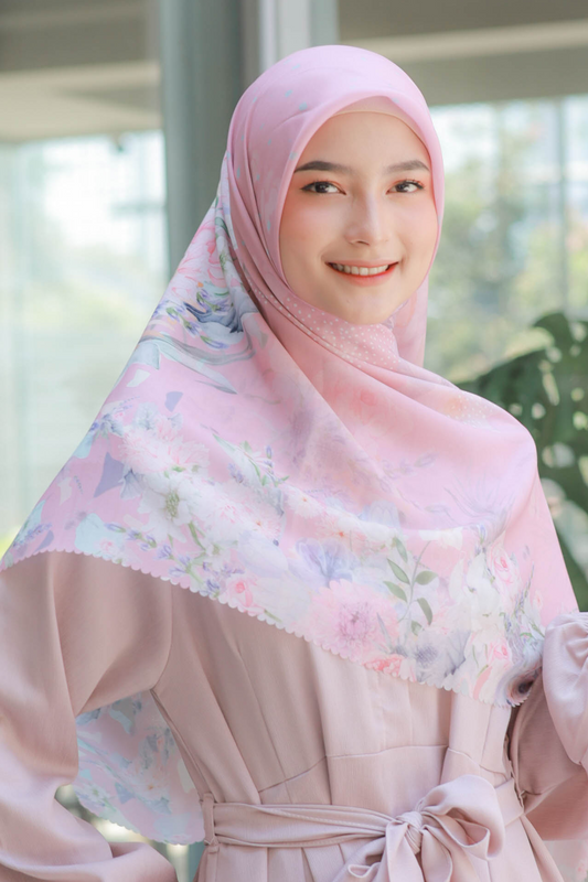 Dahlia - Scarf Square Premium Polycotton XL | Clara Pink - JH97.14
