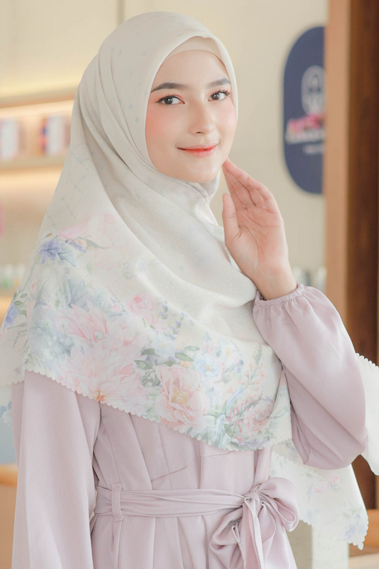 Dahlia - Scarf Square Premium Polycotton XL | Sunny Cream JH97.4