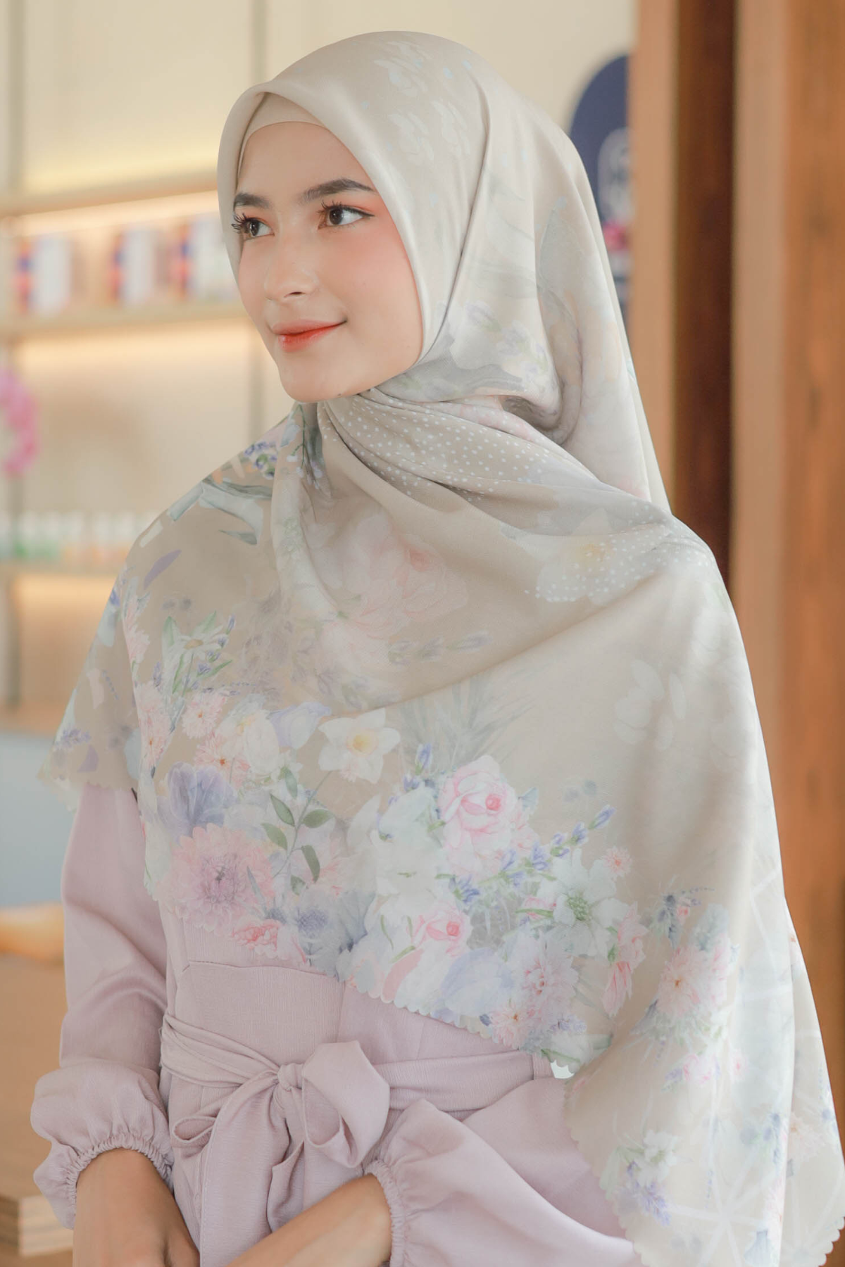 Dahlia - Scarf Square Premium Polycotton XL | Caramel - JH97.5