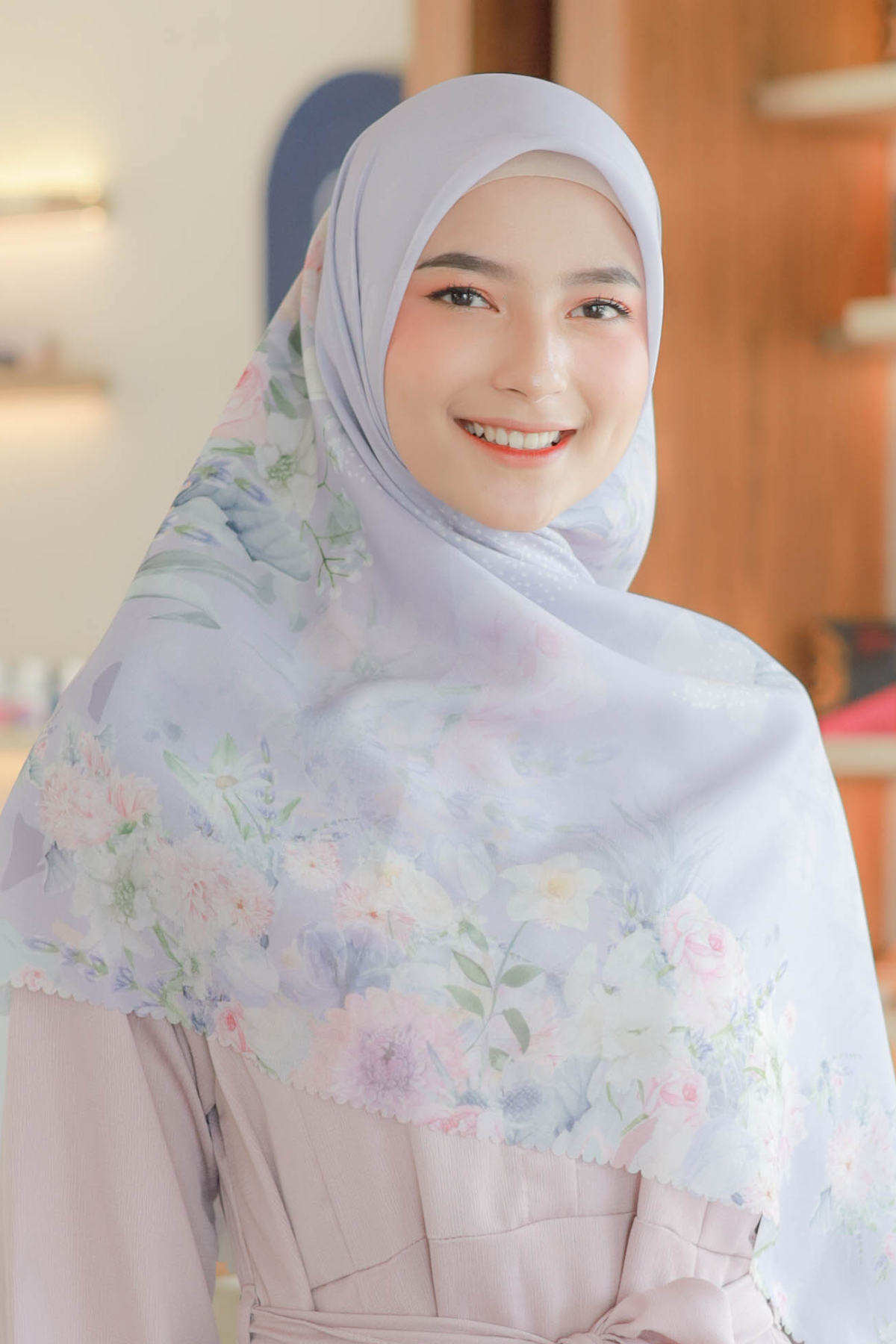 Dahlia - Scarf Square Premium Polycotton XL - Lilac - JH97.6