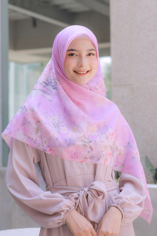 Dahlia - Scarf Square Premium Polycotton XL | Purple Pink - JH97.11