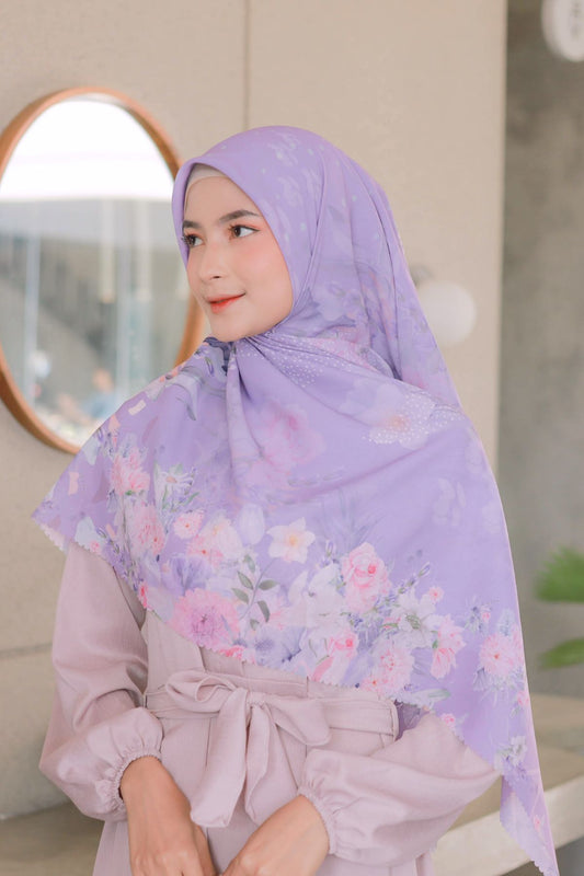 Dahlia - Scarf Square Premium Polycotton XL | Soft Purple - JH97.12