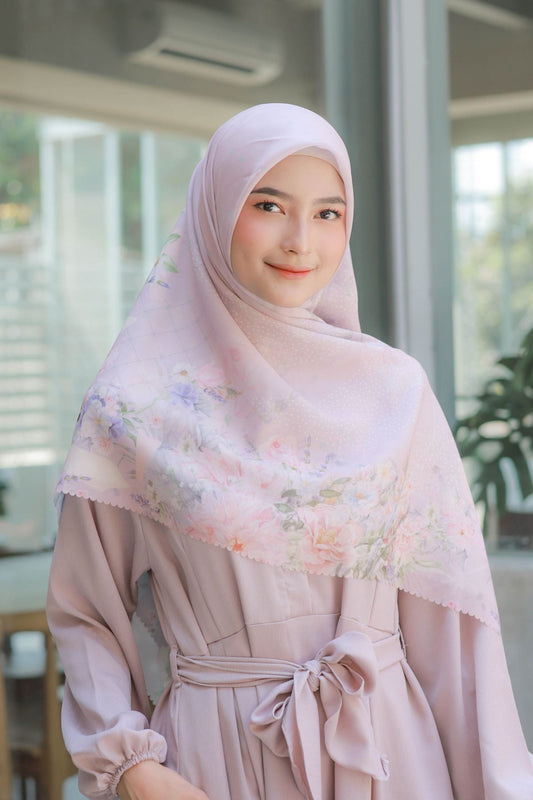 Dahlia - Scarf Square Premium Polycotton XL | Silky Pink - JH97.13