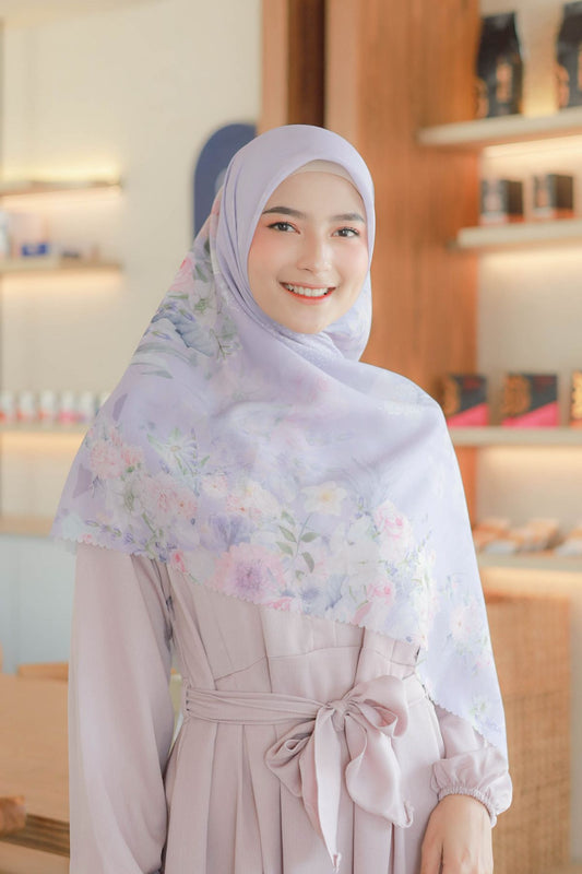 Dahlia - Scarf Square Premium Polycotton XL | Lilac - JH97.6
