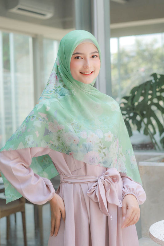 Dahlia - Scarf Square Premium Polycotton XL | Sage - JH97.9