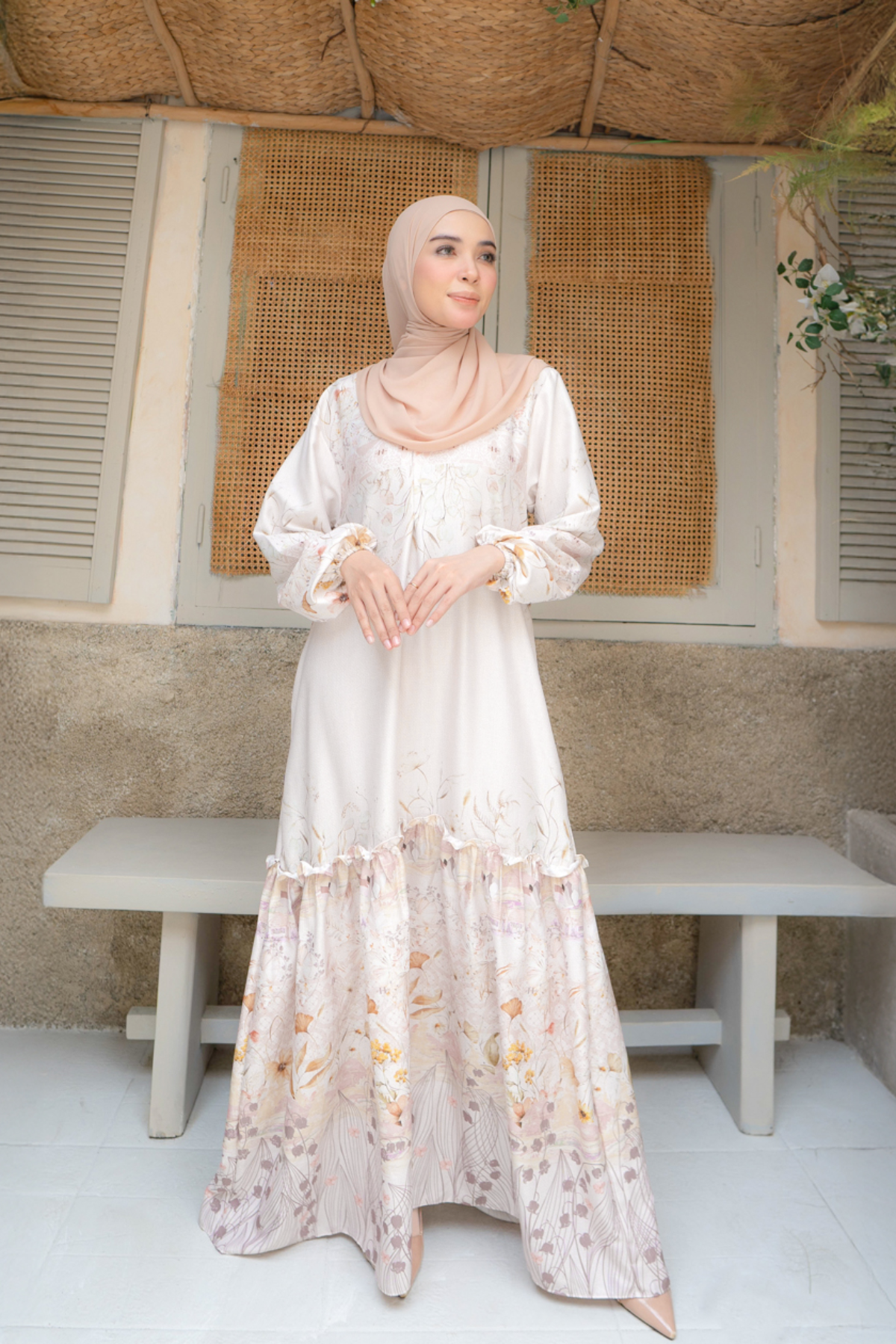 Rumah Senja Dress Mom Family Set | Sarimbit Lebaran - JR25.4 White
