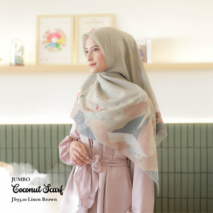 [ BUY 3 GET 1 FREE HIJAB ] Coconut Scarf Jumbo - JS93.10 Linen Brown