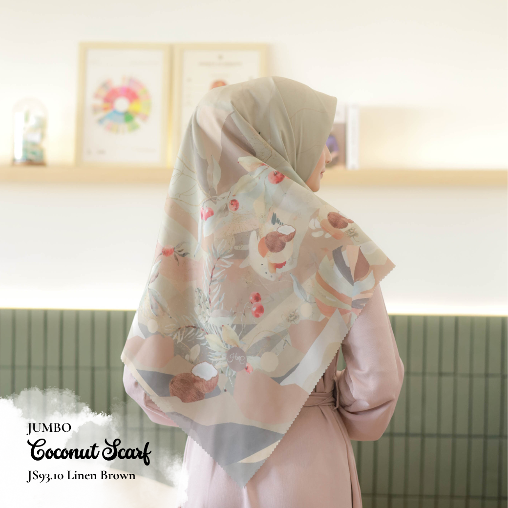 [ BUY 3 GET 1 FREE HIJAB ] Coconut Scarf Jumbo - JS93.10 Linen Brown