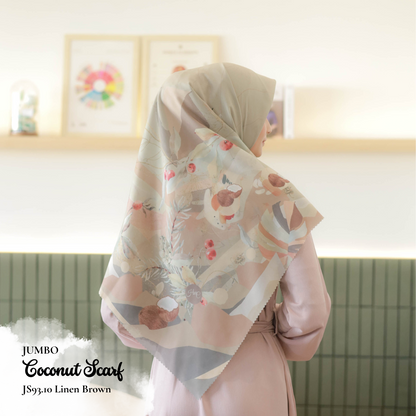 [ BUY 3 GET 1 FREE HIJAB ] Coconut Scarf Jumbo - JS93.10 Linen Brown
