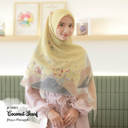 [ BUY 3 GET 1 FREE HIJAB ] Coconut Scarf Jumbo - JS93.11 Pinapple